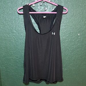 Under Armour Women's Black Racerback Tank Top Sleeveless HEAT GEAR Size Medium